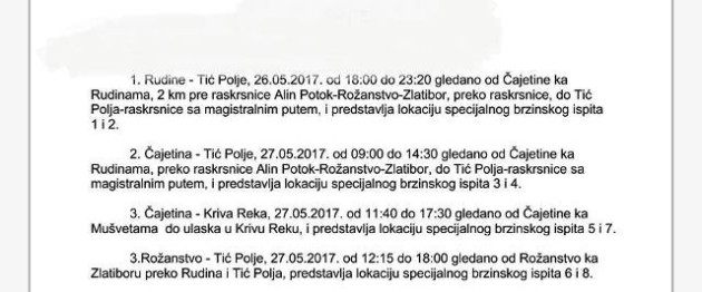 Satnica zatvaranja brzinaca