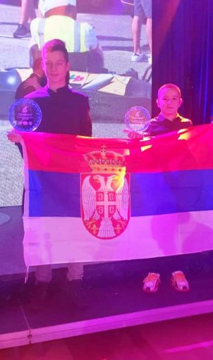 Filip Jenič i Nemanja Jovanović proglašenje karting CEZ Tirana