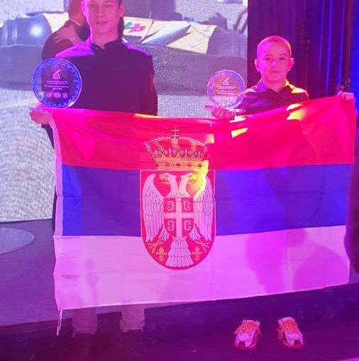 Filip Jenič i Nemanja Jovanović proglašenje karting CEZ Tirana