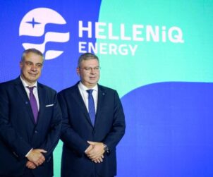 Generalni direktor EKO Serbia, Aris Karousos i Izvršni direktor Grupe HELLENiQ Energy Andreas Shiamishis