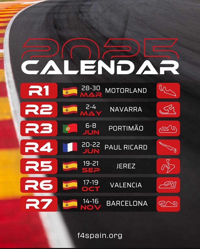 Španija šampionat 2025 kalendar F4
