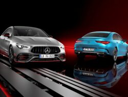 Zahlreiche Updates machen CLA und CLA Shooting Brake von Mercedes-AMG noch begehrenswerter: CLA 35 4MATIC Coupé (vorläufige Werte WLTP: Kraftstoffverbrauch kombiniert 8,5-8,1 l/100 km, CO2-Emissionen kombiniert 193-185 g/km) und CLA 35 4MATIC Shooting Brake (vorläufige Werte WLTP: Kraftstoffverbrauch kombiniert 8,7-8,3 l/100 km, CO2-Emissionen kombiniert 197-189 g/km) sowie die Topmodelle CLA 45 S 4MATIC+ Coupé (vorläufige Werte WLTP: Kraftstoffverbrauch kombiniert 9,0-8,7 l/100 km, CO2-Emissionen kombiniert 205-196 g/km) und CLA 45 S 4MATIC+ Shooting Brake (Kraftstoffverbrauch kombiniert 9,2-8,8 l/100 km, CO2-Emissionen kombiniert 209-201 g/km) // Numerous updates make the CLA and CLA Shooting Brake from Mercedes-AMG even more desirable: CLA 35 4MATIC Coupé (WLTP preliminary values: fuel consumption combined 8.5-8.1 l/100 km; CO2 emissions combined 193-185 g/km)[1] and CLA 35 4MATIC Shooting Brake (WLTP preliminary values: fuel consumption combined 8.7-8.3 l/100 km; CO2 emissions combined 197-189 g/km) and the two top models CLA 45 S 4MATIC+ Coupé (WLTP preliminary values: fuel consumption combined 9.0-8.7 l/100 km; CO2 emissions combined 205-196 g/km) and CLA 45 S 4MATIC+ Shooting Brake (fuel consumption combined 9.2-8.8 l/100 km; CO2 emissions combined 209-201 g/km)* *Angaben zu Kraftstoffverbrauch und CO2-Emissionen sind vorläufig und wurden intern nach Maßgabe der Zertifizierungsmethode „WLTP-Prüfverfahren“ ermittelt. Es liegen bislang weder bestätigte Werte von einer amtlich anerkannten Prüforganisation noch eine EG-Typgenehmigung noch eine Konformitätsbescheinigung mit amtlichen Werten vor. Abweichungen zwischen den Angaben und den amtlichen Werten sind möglich.// Data on fuel consumption and CO2 emissions are provisional and have been determined internally in accordance with the ”WLTP test procedure” certification method. To date, there are neither confirmed values from an officially recognised testing organisation nor an EC type approval nor a certificate of conformity with official values. Differences between the stated figures and the official figures are possible.
