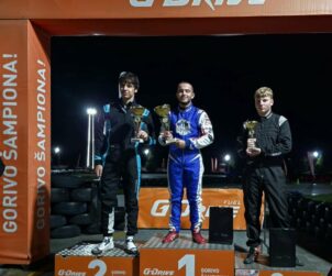 Nemanja Neca Jovanović Jagodina pobednički podijum karting oktobar 2026